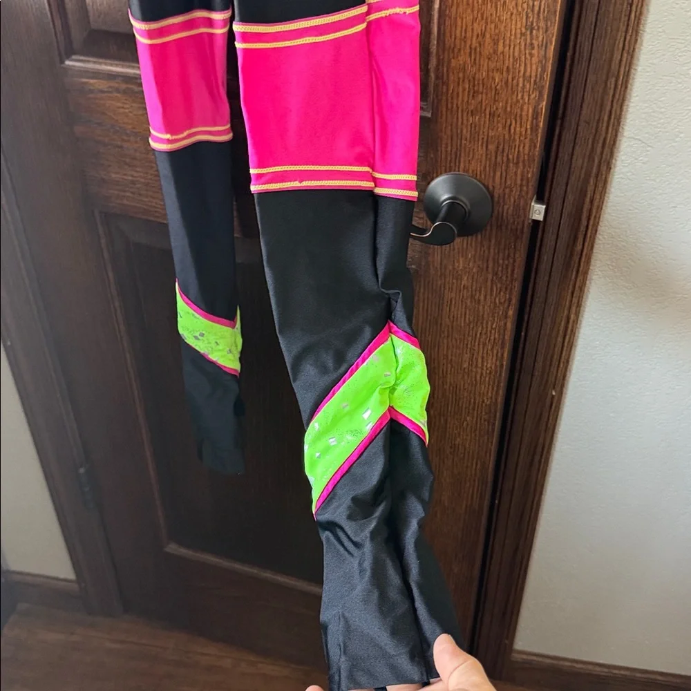 Revolution Neon Green and Pink Kids Dance Costume - Picture 3 of 5